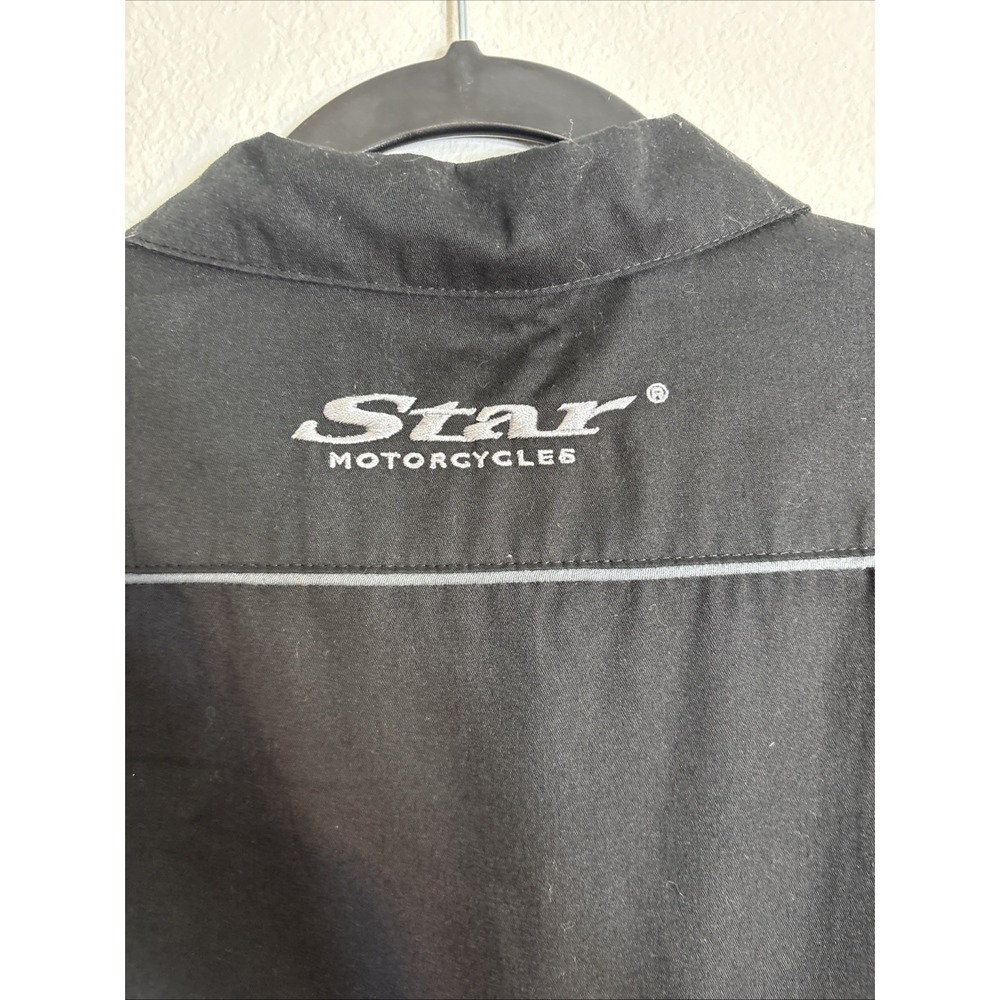 Star Motorcycles Shirt Women's Large Embroidery Button Up Short Sleeve Yamaha - Picture 6 of 13